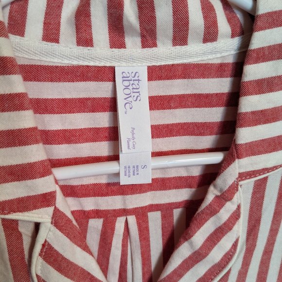 Stars Above Red and White Striped Pajama Dress/Shirt - Picture 2 of 4
